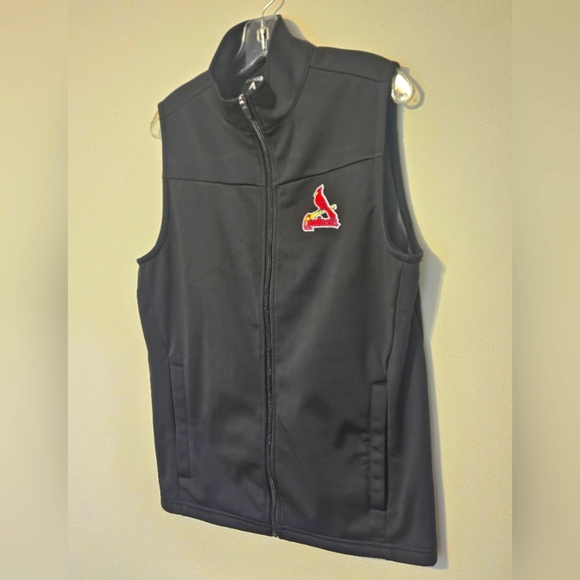 Men's St. Louis Cardinals Antigua Black Metallic Links Full-Zip Vest - Picture 3 of 13